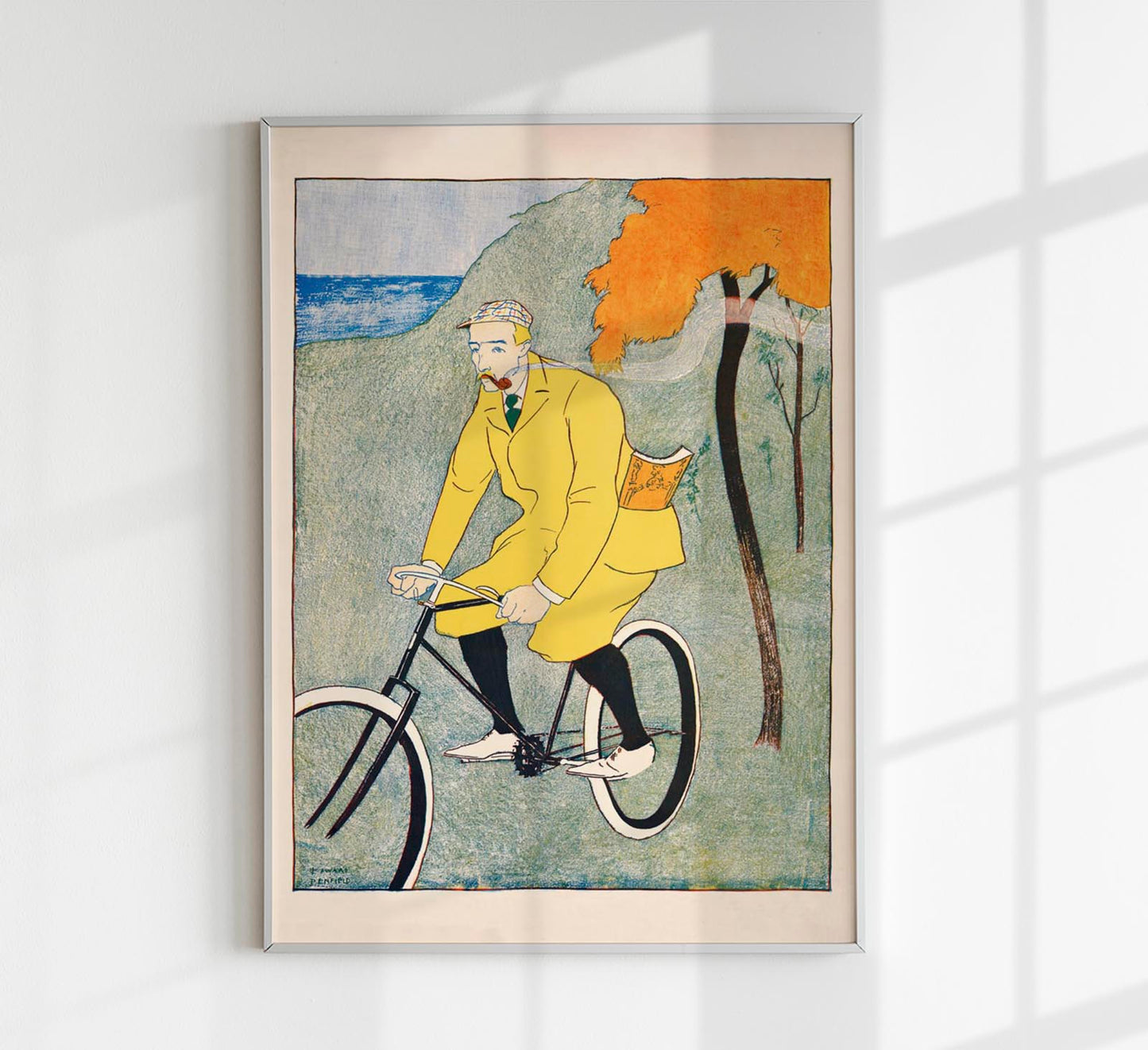 Man riding bicycle by Edward Penfield