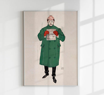 Man reading book by Edward Penfield