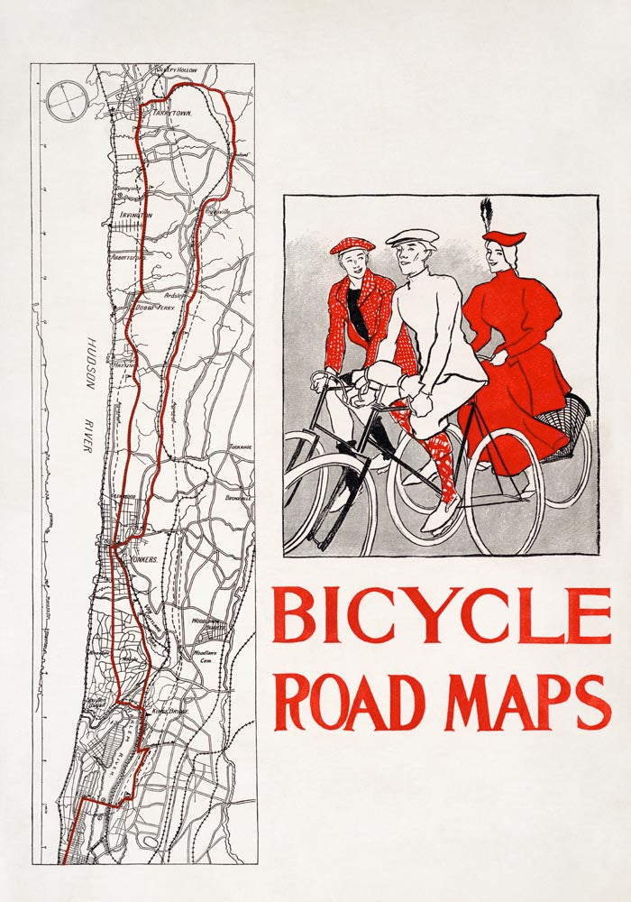 Bicycle road maps by Edward Penfield