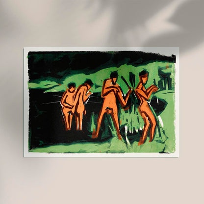 Bathers Throwing Reeds by Ernst Kirchner