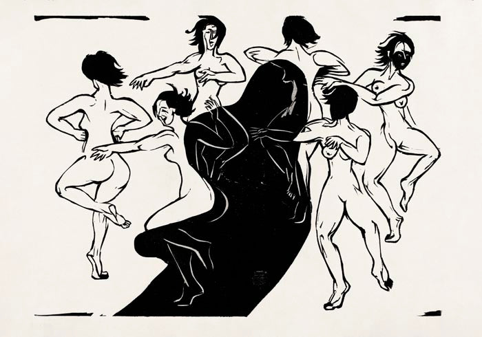 Nudes Dancing Around a Shadow by Ernst Kirchner