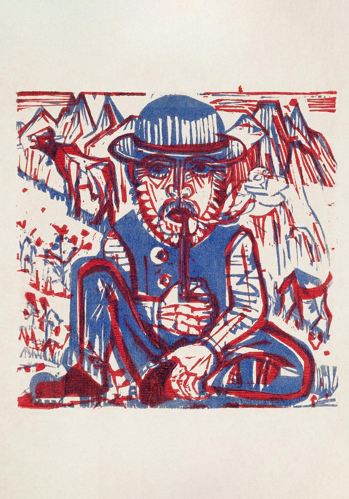 Smoking Peasant by Ernst Kirchner