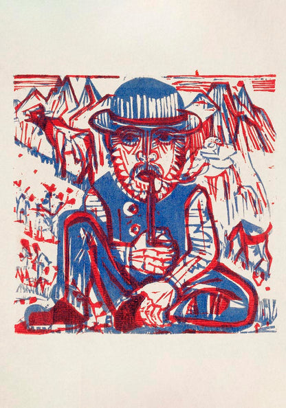 Smoking Peasant by Ernst Kirchner