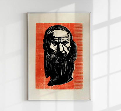 Edvard Munch Head of an Old Man Art Poster