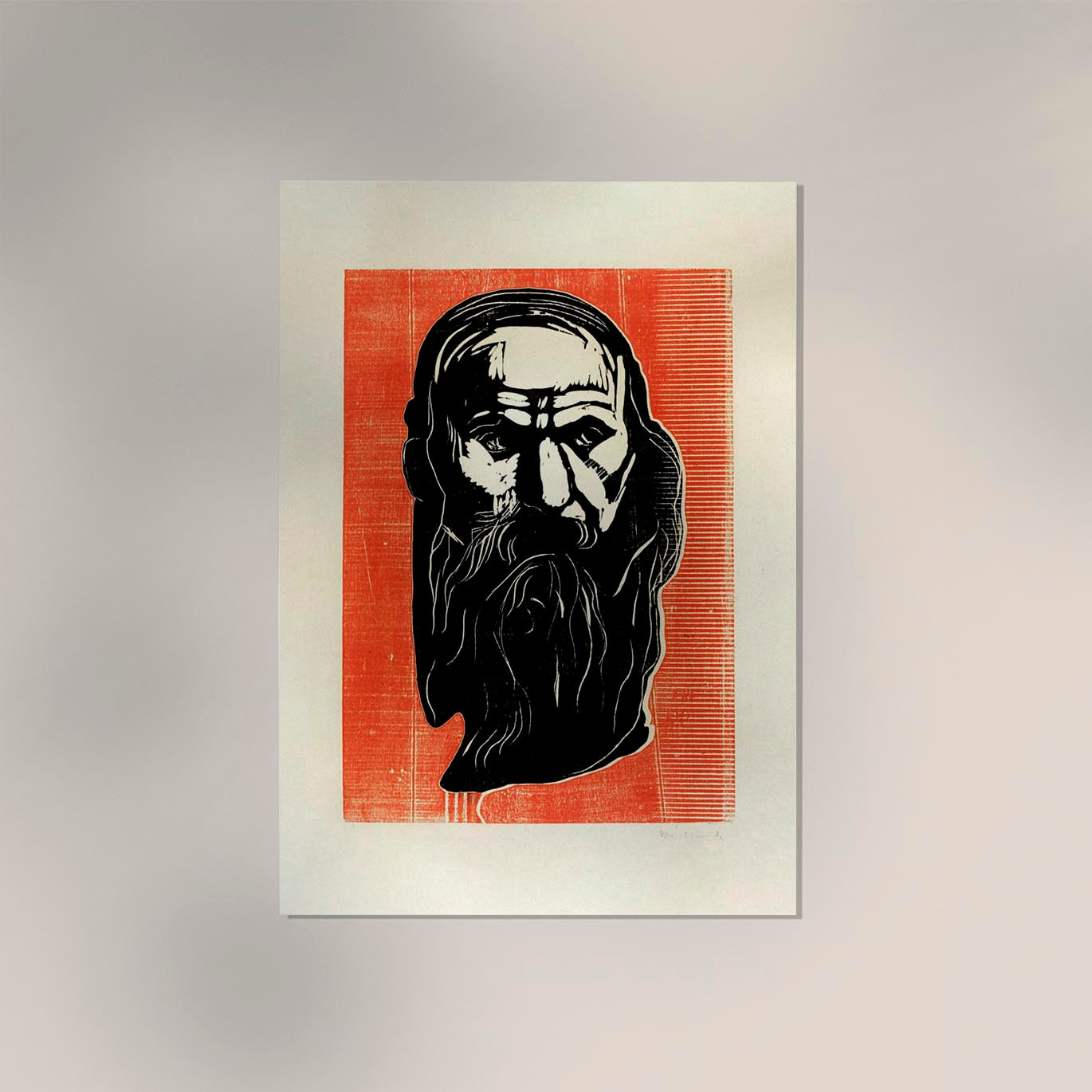 Edvard Munch Head of an Old Man Art Poster