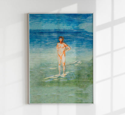 Edvard Munch Man Bathing Art Poster