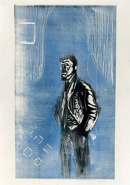 Edvard Munch Self-Portrait in Moonlight Art Poster