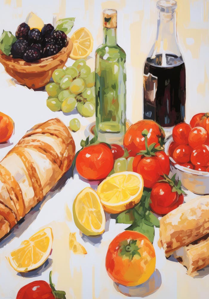 At the table Art Print