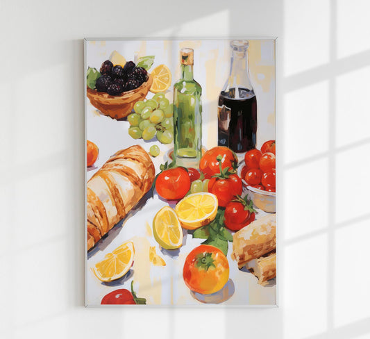 At the table Art Print