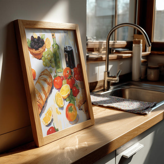 At the table Art Print