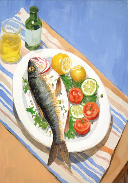 Grilled Fish Art Print