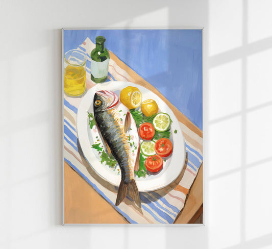 Grilled Fish Art Print
