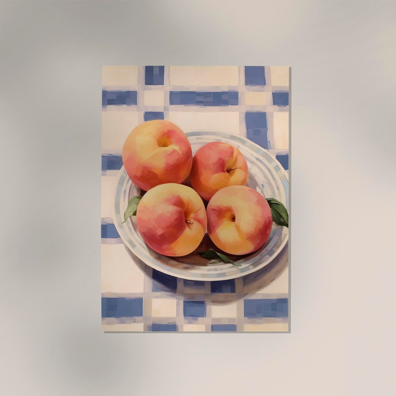 Peaches at the table Art Print