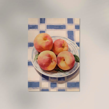 Peaches at the table Art Print