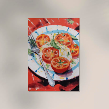 Burrata and Tomatoes Art Print