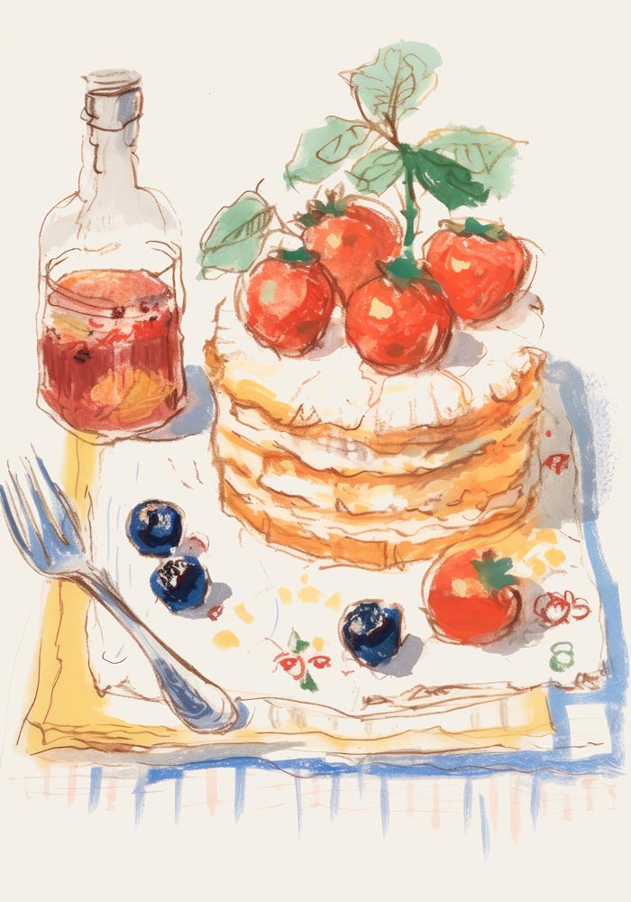 Pancakes and Berries Art Print