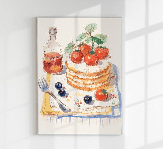 Pancakes and Berries Art Print