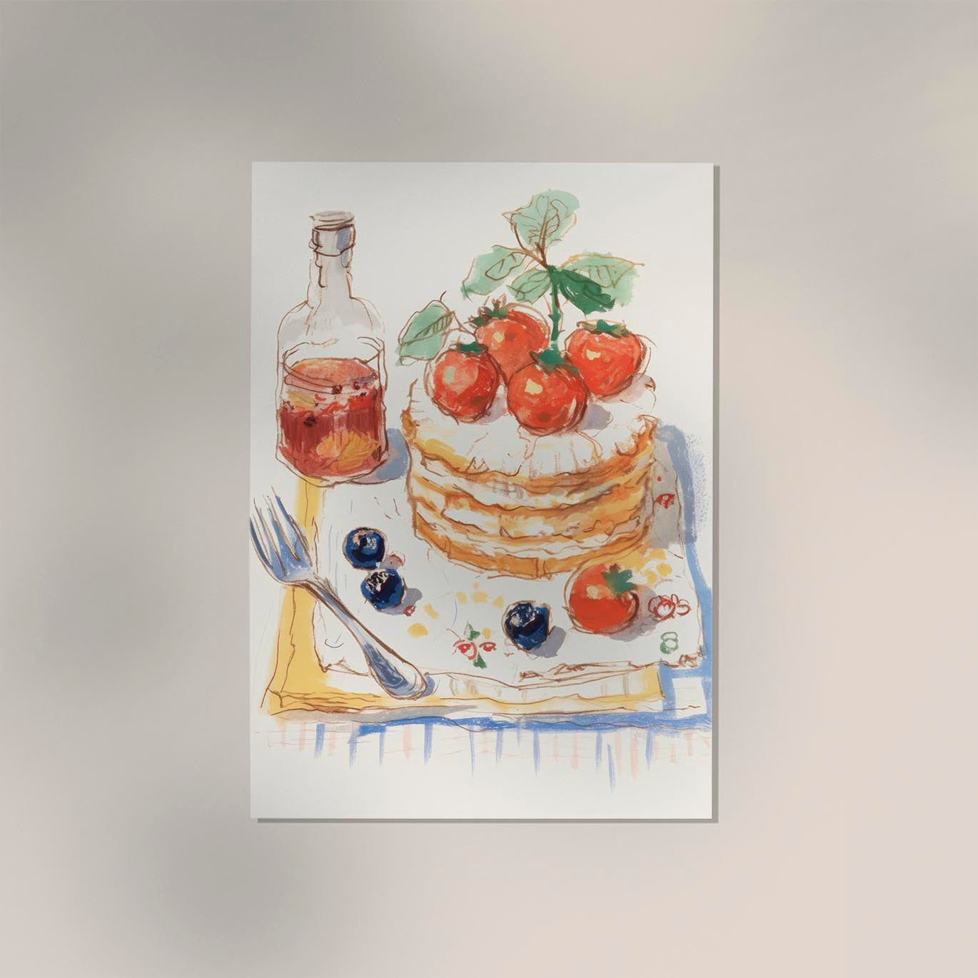 Pancakes and Berries Art Print