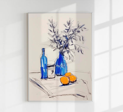 Orange and Blues Art Print