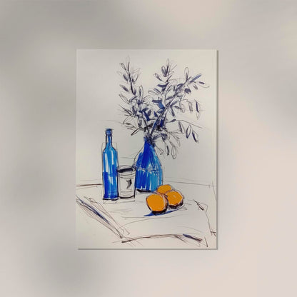 Orange and Blues Art Print
