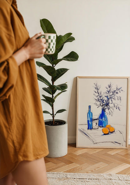 Orange and Blues Art Print