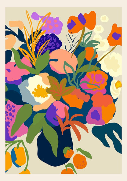 Colorful flower bouquet Art Print