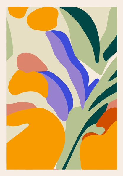 Tropical fluid leafs Art Print