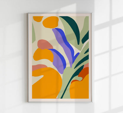 Tropical fluid leafs Art Print