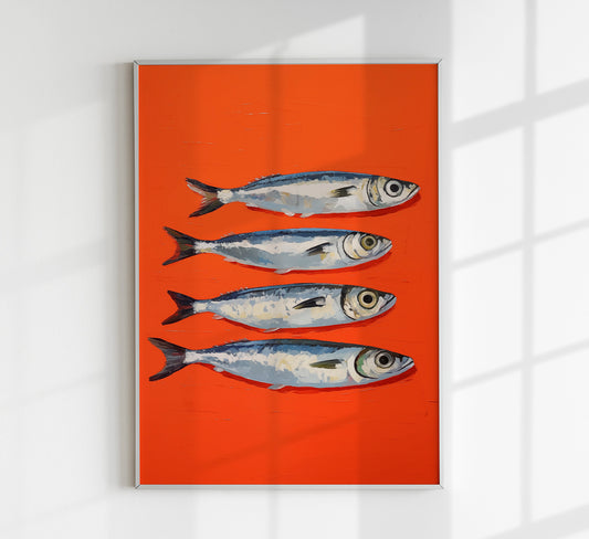 Sardines in Red Art Print