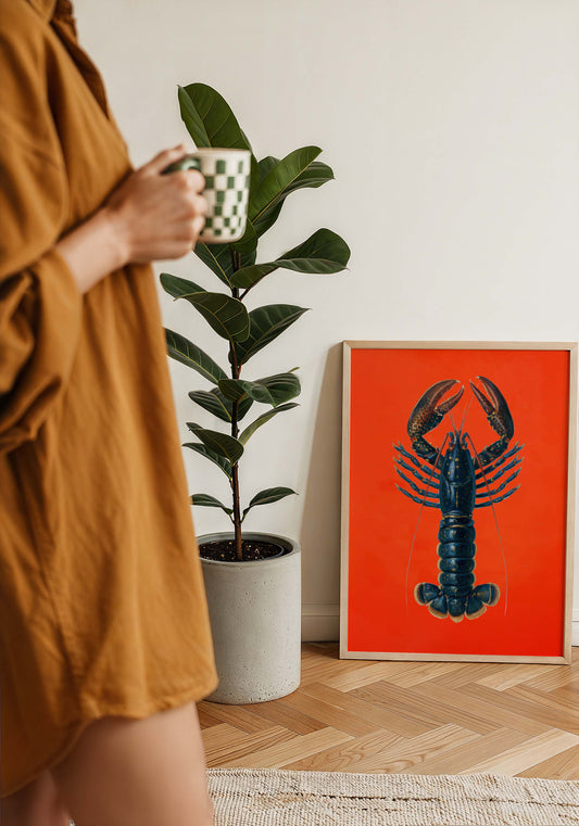 Lobster in Red Art Print