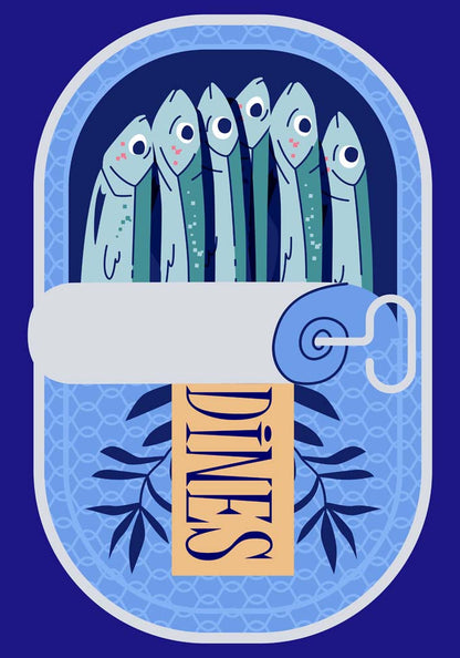 Sardines Blue Art Print