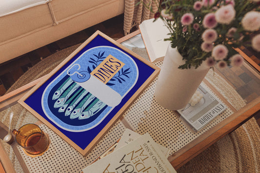 Sardines Blue Art Print