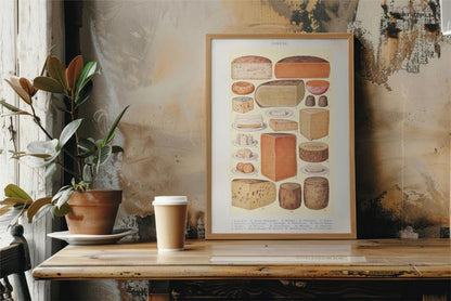 Cheese Chart Vintage Poster