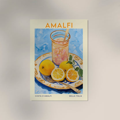 Amalfi Travel Food Poster