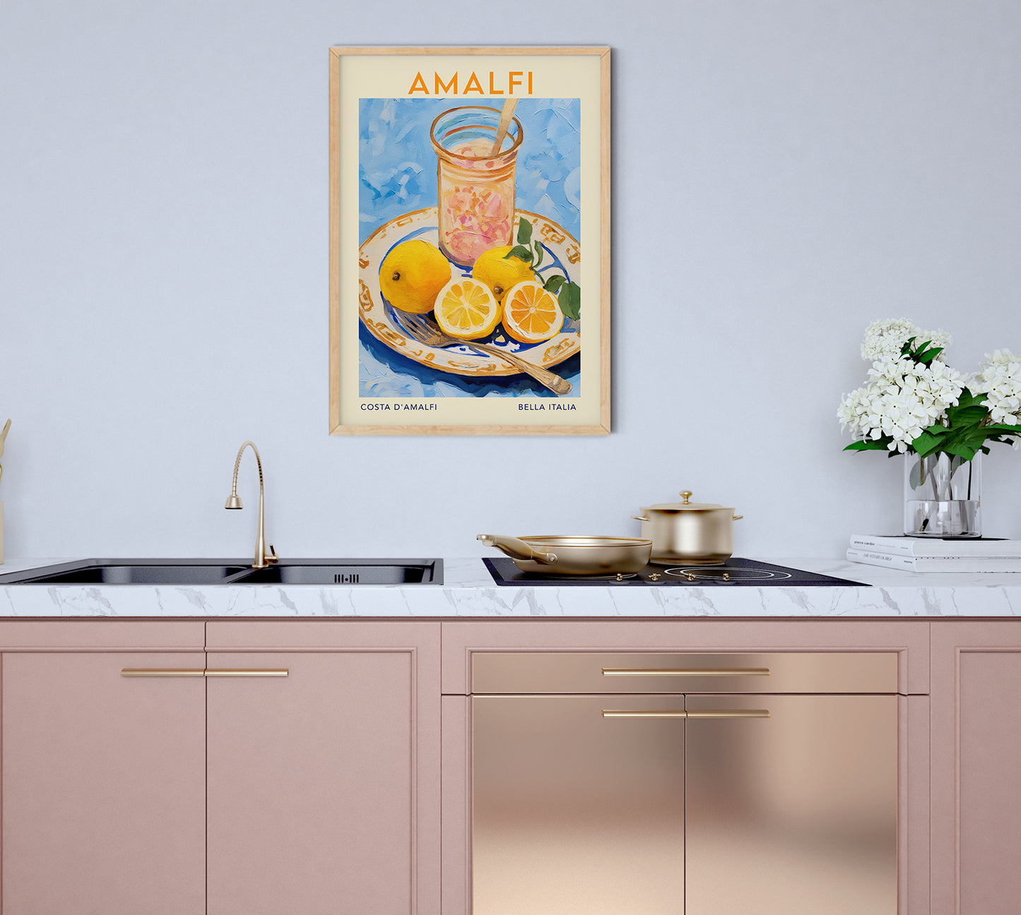 Amalfi Travel Food Poster