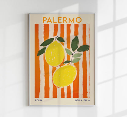 Palermo Travel Food Poster