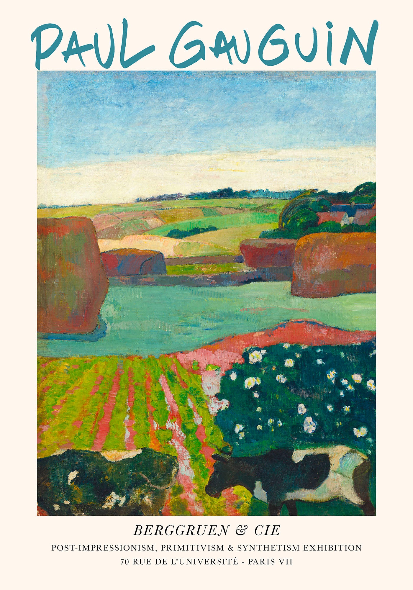 Haystacks In Brittany by Paul Gauguin Exhibition Poster