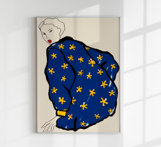 Blue Pullover Art Print