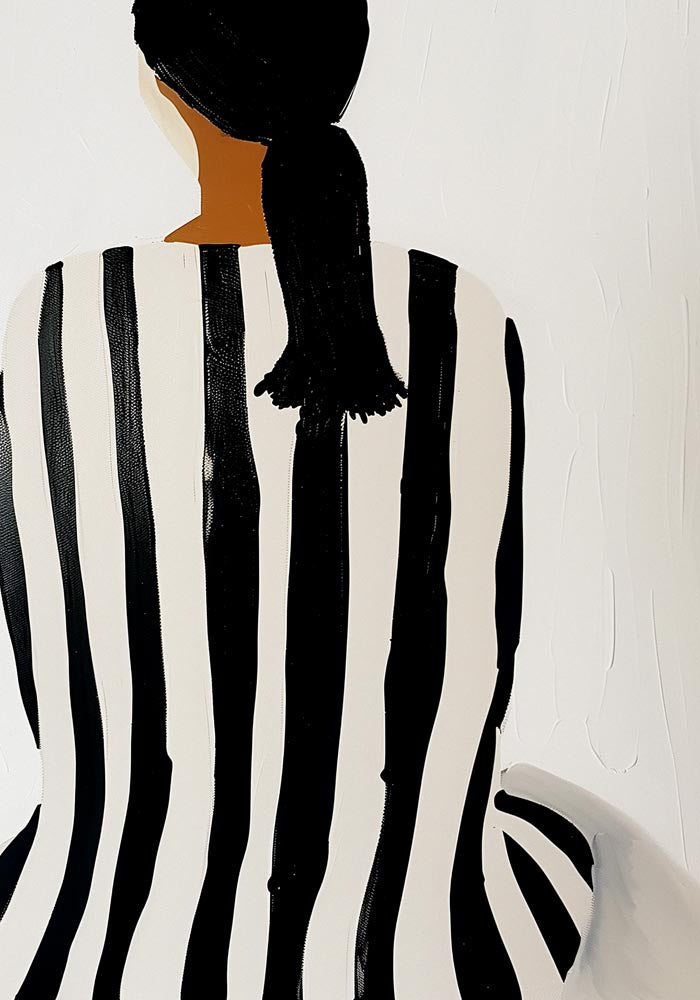 Black Striped Shirt Art Print