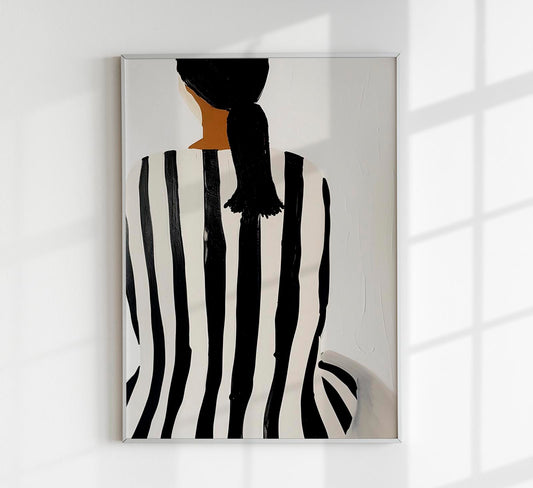 Black Striped Shirt Art Print