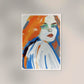 Girl in Blue and Orange Art Print