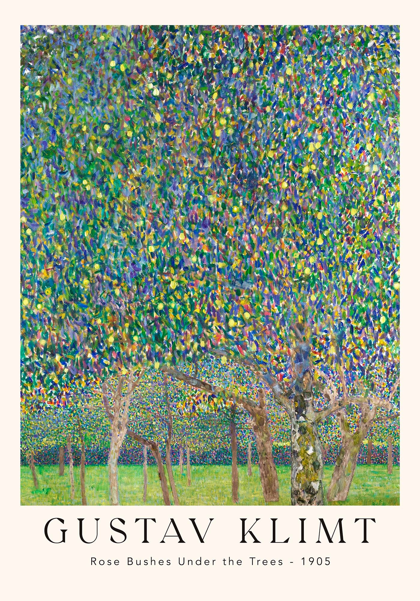 Rose Bushes Under the Trees by Gustav Klimt Exhibition Poster