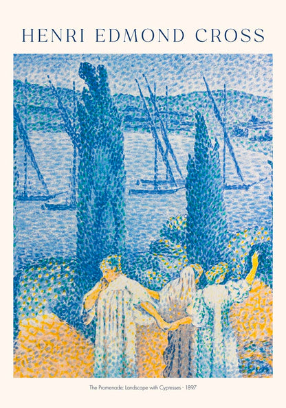 The Promenade, Landscapes with Cypresses by Henri Edmond Cross Exhibition Poster