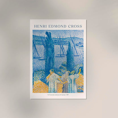 The Promenade, Landscapes with Cypresses by Henri Edmond Cross Exhibition Poster