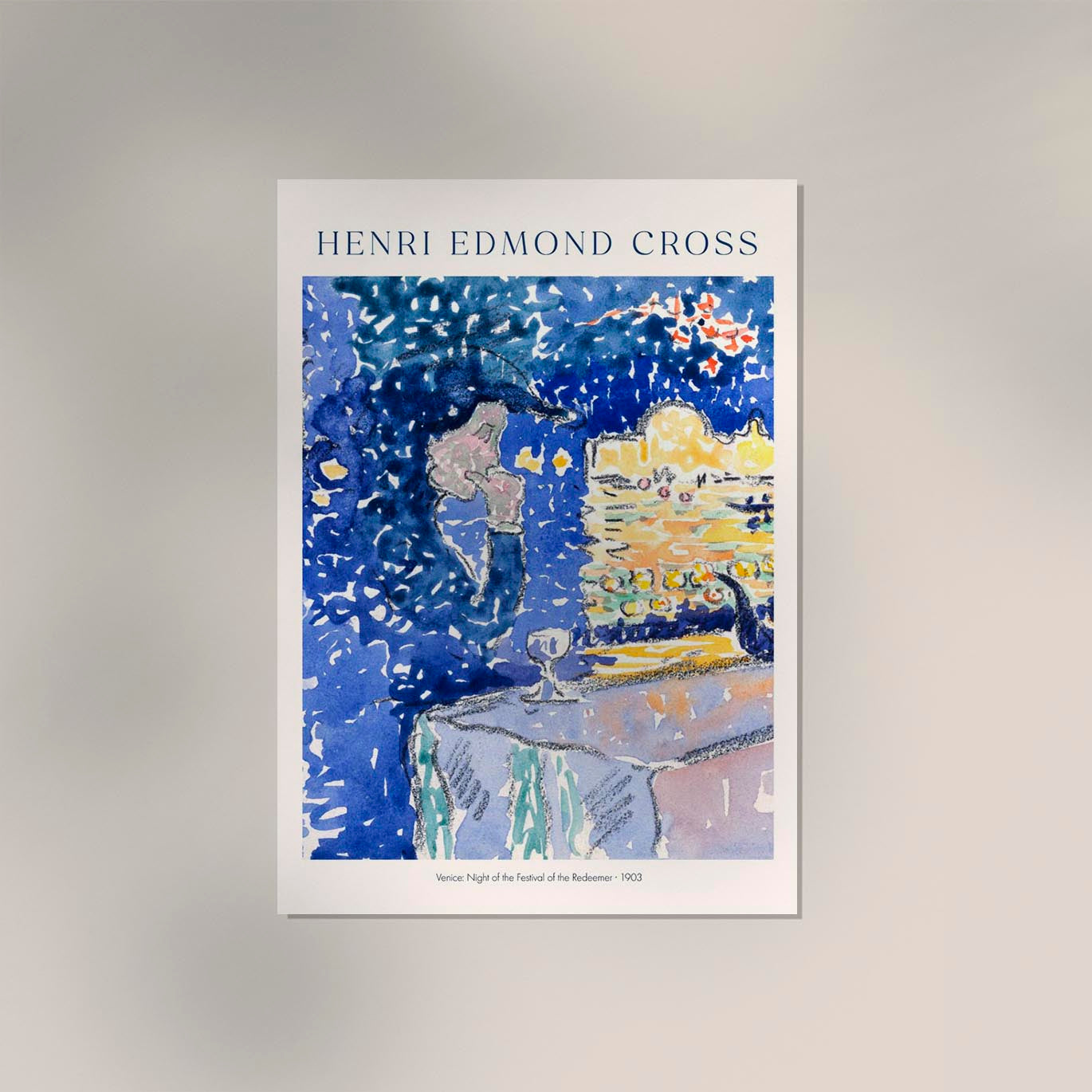 Night of the festival of the Redeemer by Henri Edmond Cross Exhibition Poster