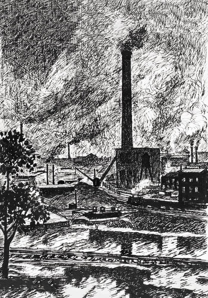 Industrial Scene Drawing by Henry Lyman