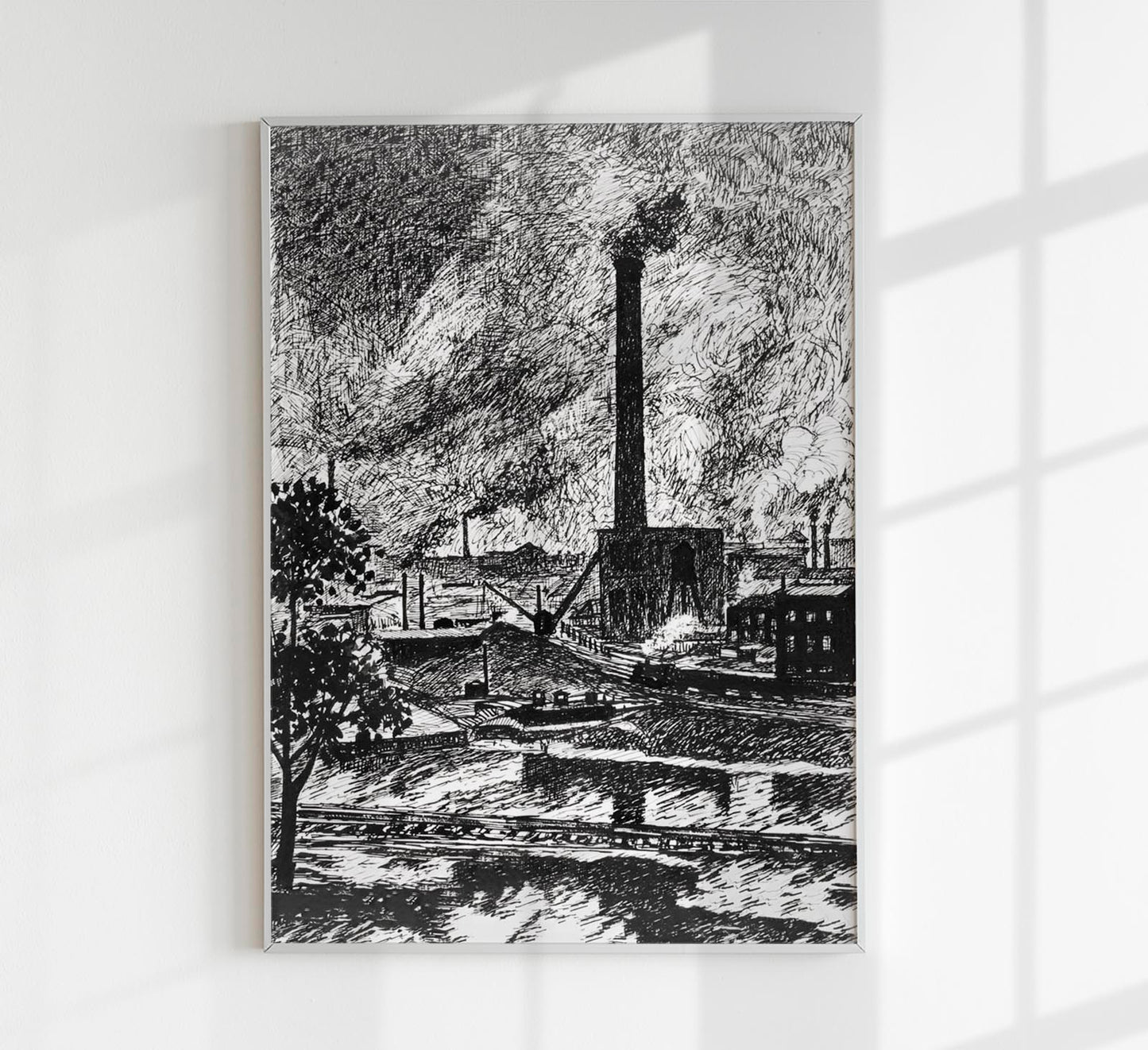 Industrial Scene Drawing by Henry Lyman