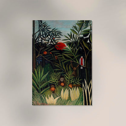 Monkeys and Parrot by Rousseau Art Print