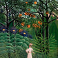 Woman Walking in an Exotic Forest by Rousseau Art Print