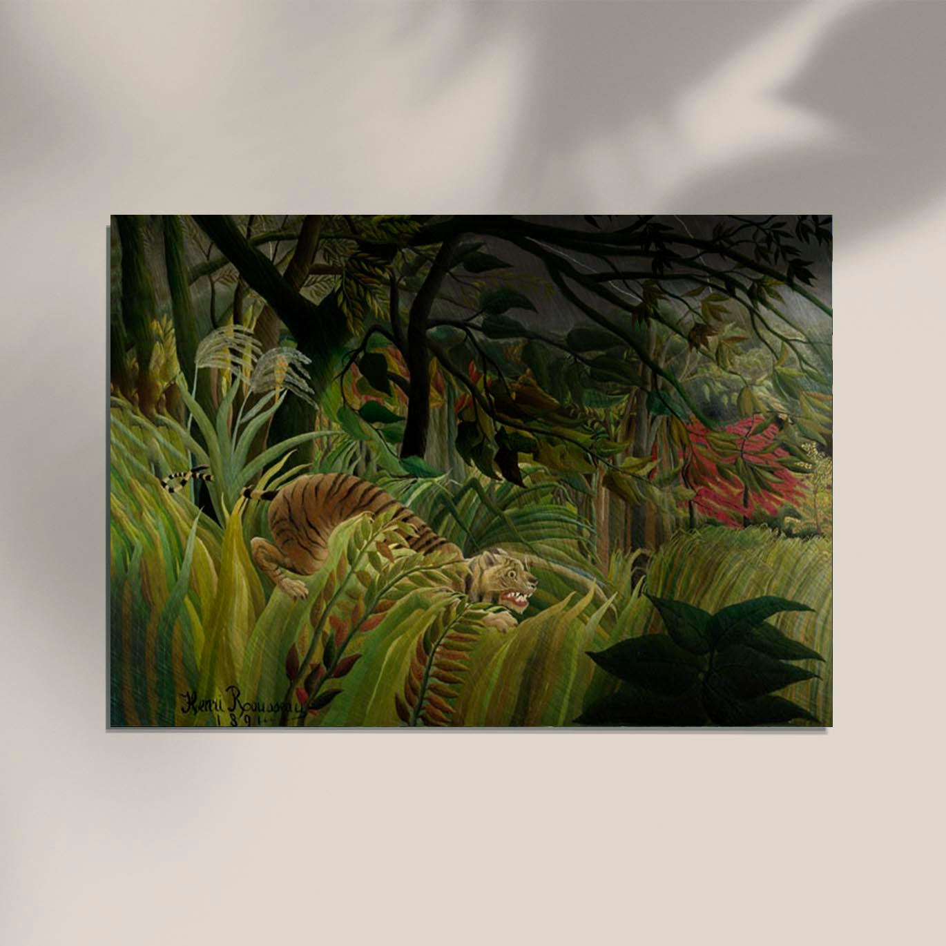 Tiger in a Tropical Storm by Rousseau Art Print